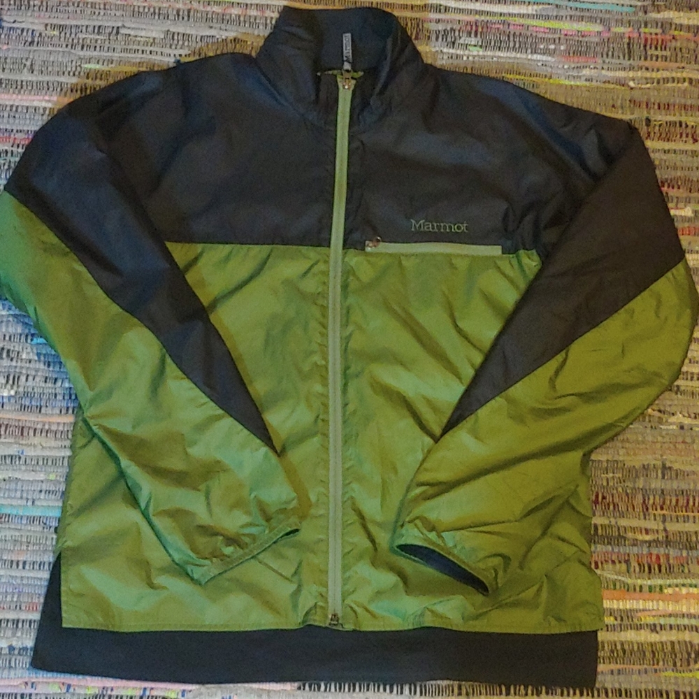 Men's Marmot DriClime windshirt, grn/blk - Med